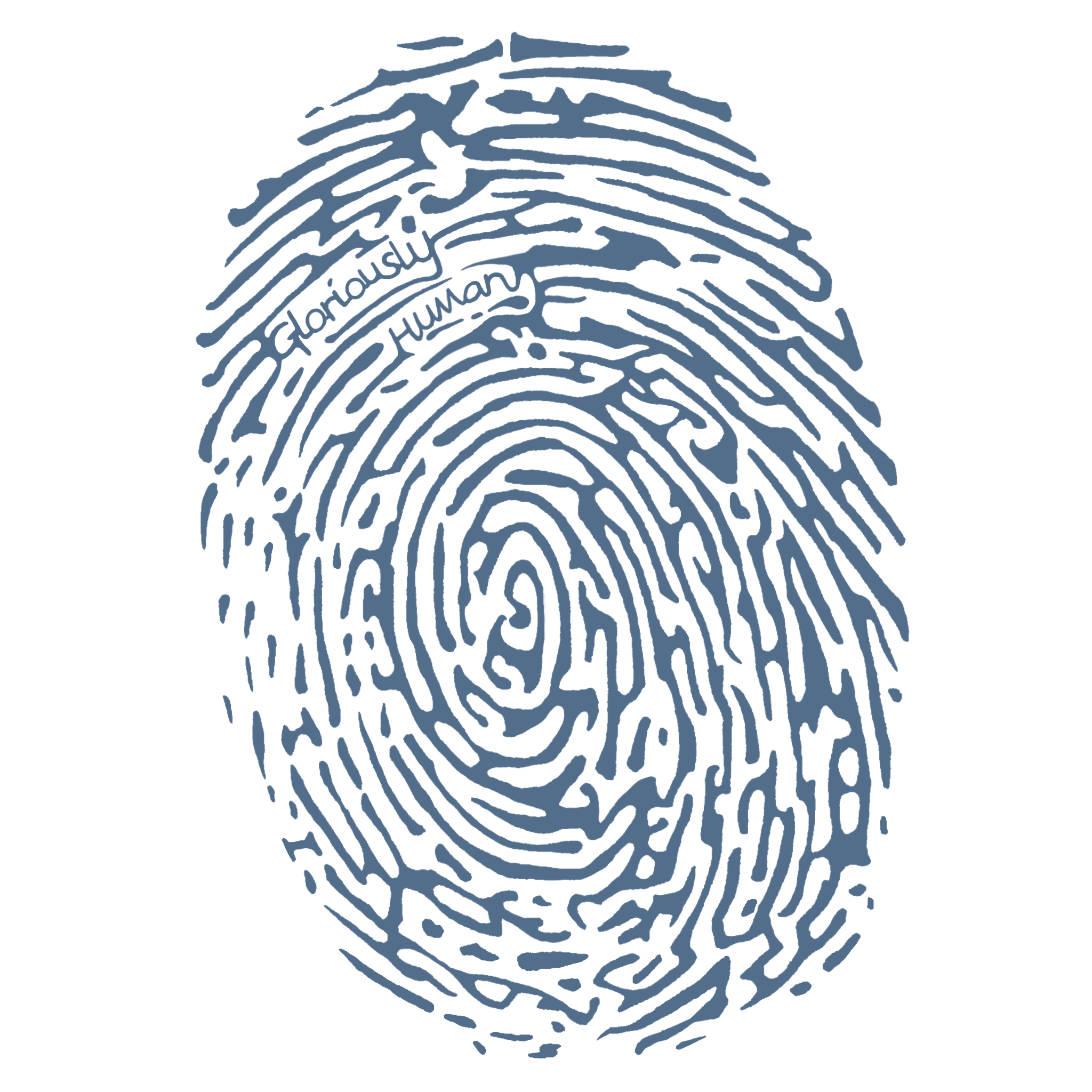 Gloriously Human Hand-sketched close up fingerprint ridges