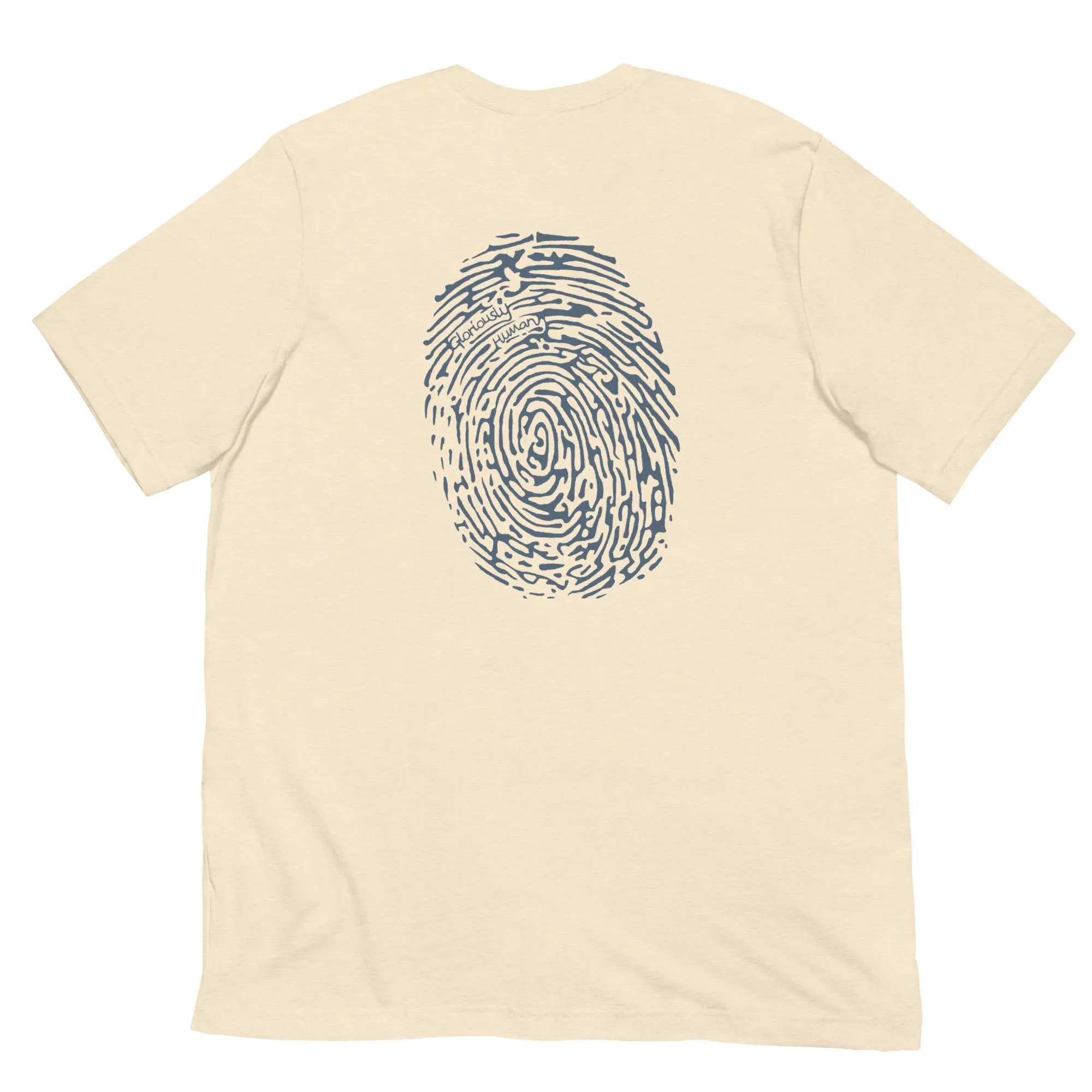 Natural flat lay gloriously human T-shirt